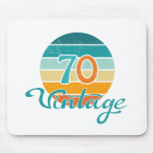 Retro Sunset 70 Vintage Distressed マウスパッド (正面)