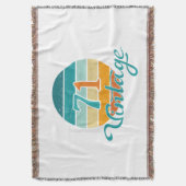 Retro Sunset 71 Vintage Distressed スローブランケット (正面縦)