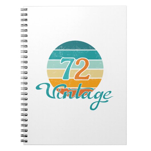 Retro Sunset 72 Vintage Distressed ノートブック (正面)