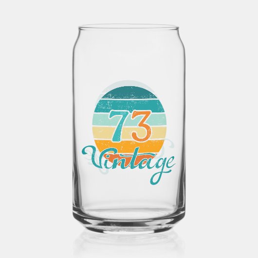 Retro Sunset 73 Vintage Distressed ガラス缶 (正面)