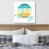 Retro Sunset 73 Vintage Distressed キャンバスプリント (インサイチュ (寝室))