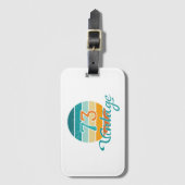 Retro Sunset 73 Vintage Distressed ラゲッジタグ (正面縦)