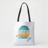 Retro Sunset 74 Vintage Distressed トートバッグ (正面)