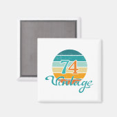 Retro Sunset 74 Vintage Distressed マグネット (正面/裏面)