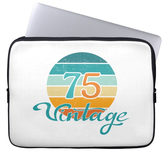 Retro Sunset 75 Vintage Distressed ラップトップスリーブ (正面)