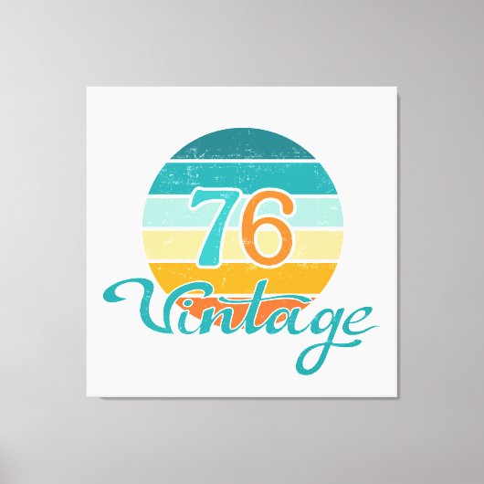 Retro Sunset 76 Vintage Distressed キャンバスプリント (正面)
