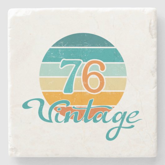 Retro Sunset 76 Vintage Distressed ストーンコースター (正面)