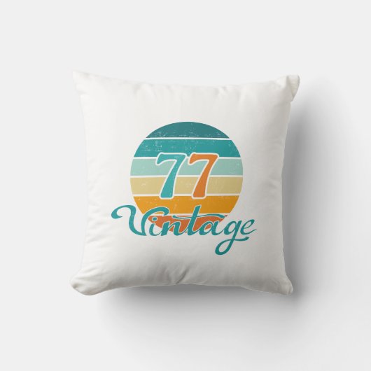 Retro Sunset 77 Vintage Distressed クッション (正面)