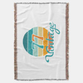 Retro Sunset 77 Vintage Distressed スローブランケット (正面縦)