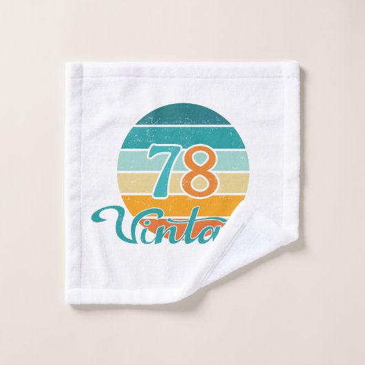 Retro Sunset 78 Vintage Distressed ウォッシュタオル (ウォッシュタオル)