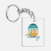 Retro Sunset 78 Vintage Distressed キーホルダー (正面左)