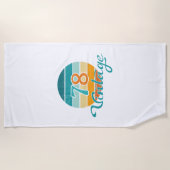 Retro Sunset 78 Vintage Distressed ビーチタオル (正面)