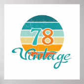 Retro Sunset 78 Vintage Distressed ポスター (正面)