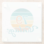 Retro Sunset 79 Vintage Distressed ガラスコースター (裏面)