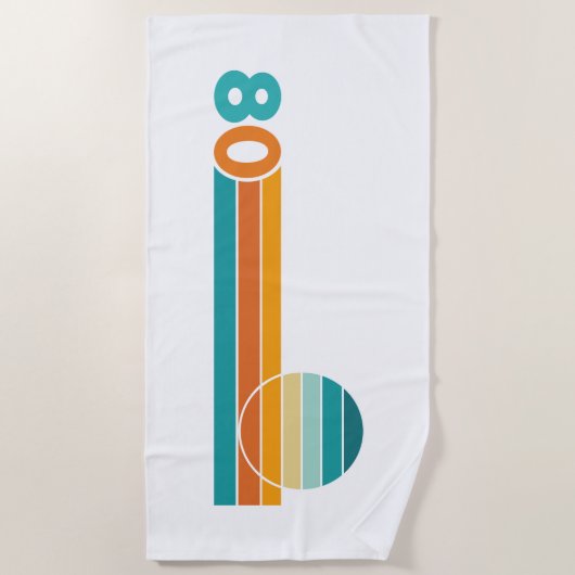 Retro Sunset 80 ビーチタオル (正面)