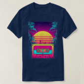 Retro Sunset 80s Art Cassette Synthwave Vaporwave  Tシャツ (デザイン正面)