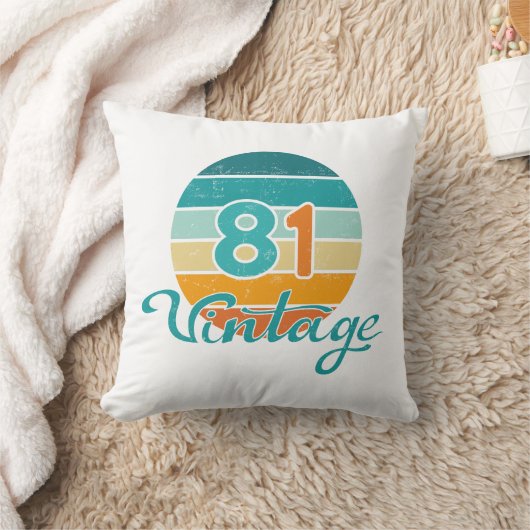 Retro Sunset 81 Vintage Distressed クッション (ブランケット)