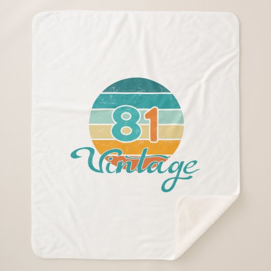 Retro Sunset 81 Vintage Distressed シェルパブランケット (正面)