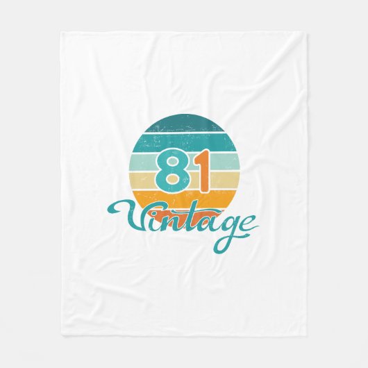 Retro Sunset 81 Vintage Distressed フリースブランケット (正面)