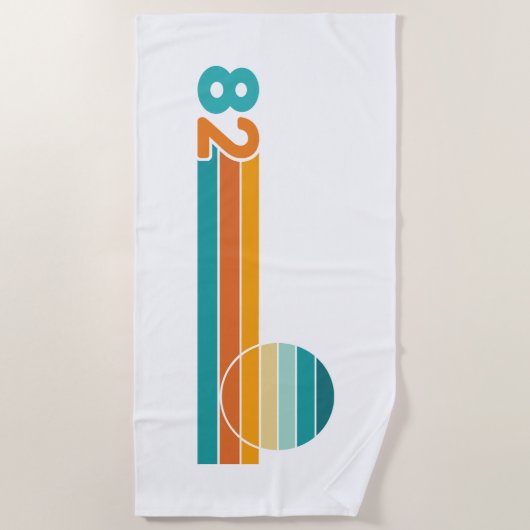 Retro Sunset 82 ビーチタオル (正面)