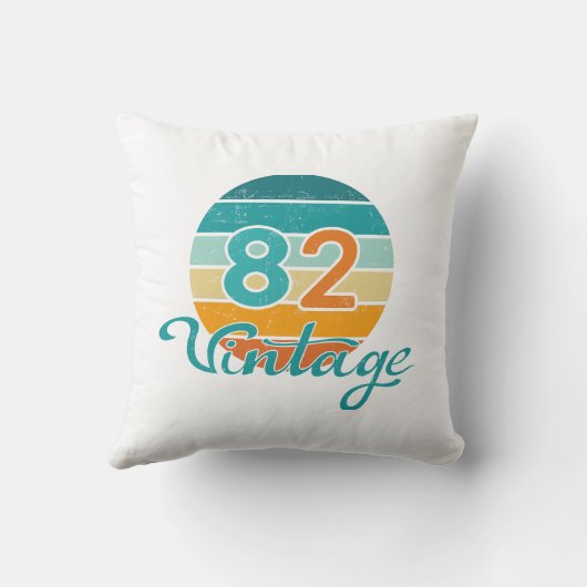 Retro Sunset 82 Vintage Distressed クッション (裏面)