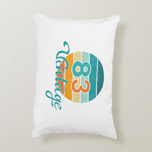 Retro Sunset 83 Vintage Distressed アクセントクッション (裏面(縦))