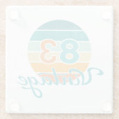Retro Sunset 83 Vintage Distressed ガラスコースター (裏面)