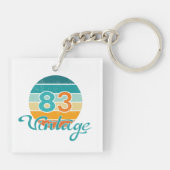 Retro Sunset 83 Vintage Distressed キーホルダー (裏面)