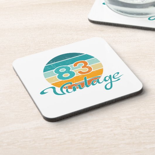 Retro Sunset 83 Vintage Distressed コースター (左側)