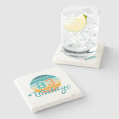 Retro Sunset 83 Vintage Distressed ストーンコースター (横)