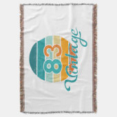 Retro Sunset 83 Vintage Distressed スローブランケット (正面縦)