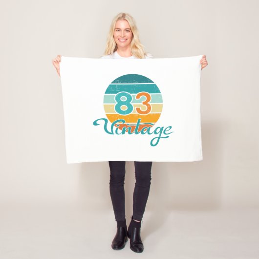 Retro Sunset 83 Vintage Distressed フリースブランケット (インサイチュ)