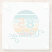 Retro Sunset 85 Vintage Distressed ガラスコースター (裏面)