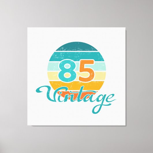 Retro Sunset 85 Vintage Distressed キャンバスプリント (正面)