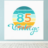 Retro Sunset 85 Vintage Distressed キャンバスプリント (インサイチュ (ウッドフロア))
