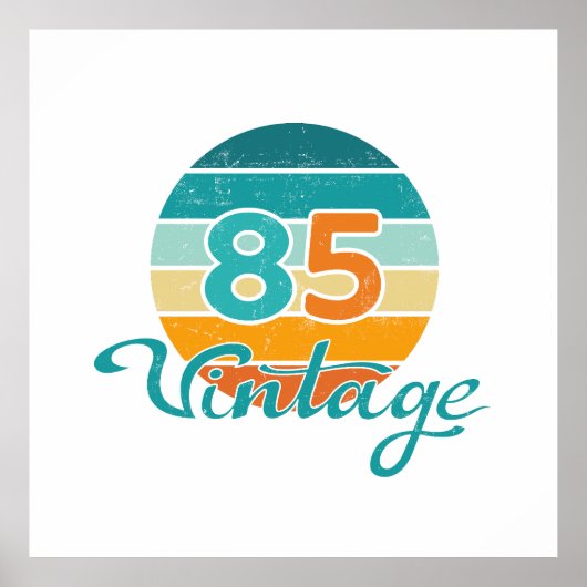 Retro Sunset 85 Vintage Distressed ポスター (正面)