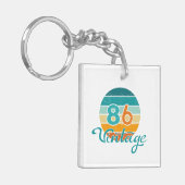 Retro Sunset 86 Vintage Distressed キーホルダー (正面左)