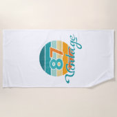 Retro Sunset 87 Vintage Distressed ビーチタオル (正面)