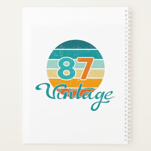 Retro Sunset 87 Vintage Distressed プランナー手帳 (裏面)