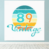 Retro Sunset 89 Vintage Distressed キャンバスプリント (インサイチュ (ウッドフロア))