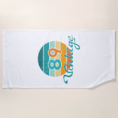 Retro Sunset 89 Vintage Distressed ビーチタオル (正面)