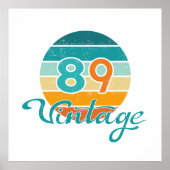 Retro Sunset 89 Vintage Distressed ポスター (正面)