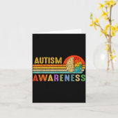Retro Sunset Autism Awareness Neurodiversity Spect カード (黄色い花)