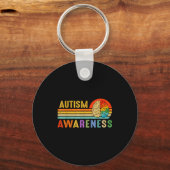 Retro Sunset Autism Awareness Neurodiversity Spect キーホルダー (正面)