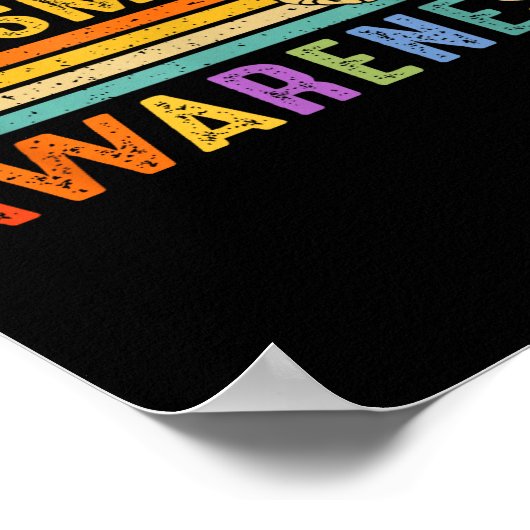 Retro Sunset Autism Awareness Neurodiversity Spect ポスター (角)