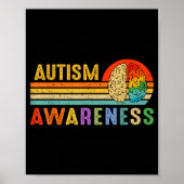Retro Sunset Autism Awareness Neurodiversity Spect ポスター (正面)