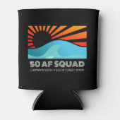 Retro Sunset Beach 50th 40th Birthday Crew Squad 缶クーラー (正面)