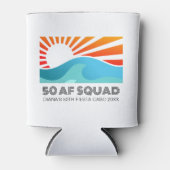 Retro Sunset Beach 50th 40th Birthday Crew Squad 缶クーラー (正面)