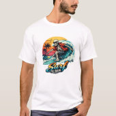 Retro Sunset Beach Gothic Surfing Graphic Tシャツ (正面)