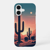 Retro Sunset Cacti iPhone 16ケース (裏面)